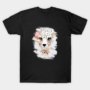 Cheetah Wild Animal Nature Watercolor Art Painting T-Shirt